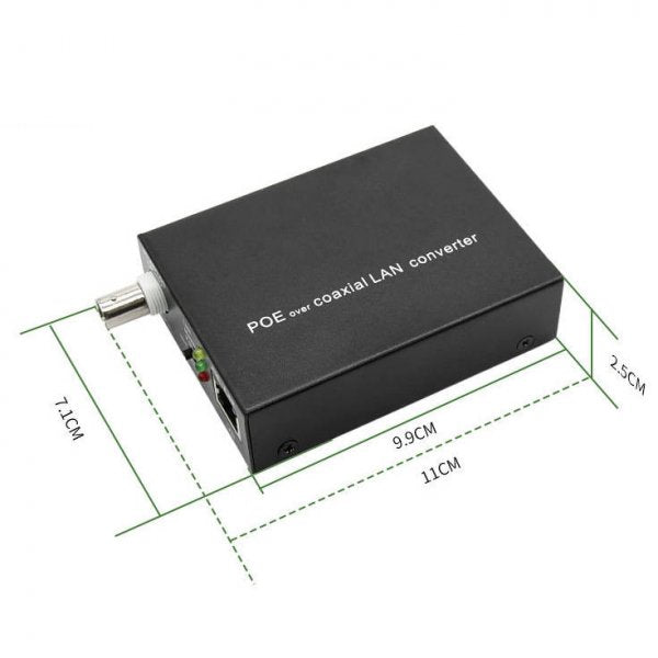 SYSTEM-S 75 Ohm IP Extender Set LAN RJ45 zu BNC Koaxialkabel in Schwarz