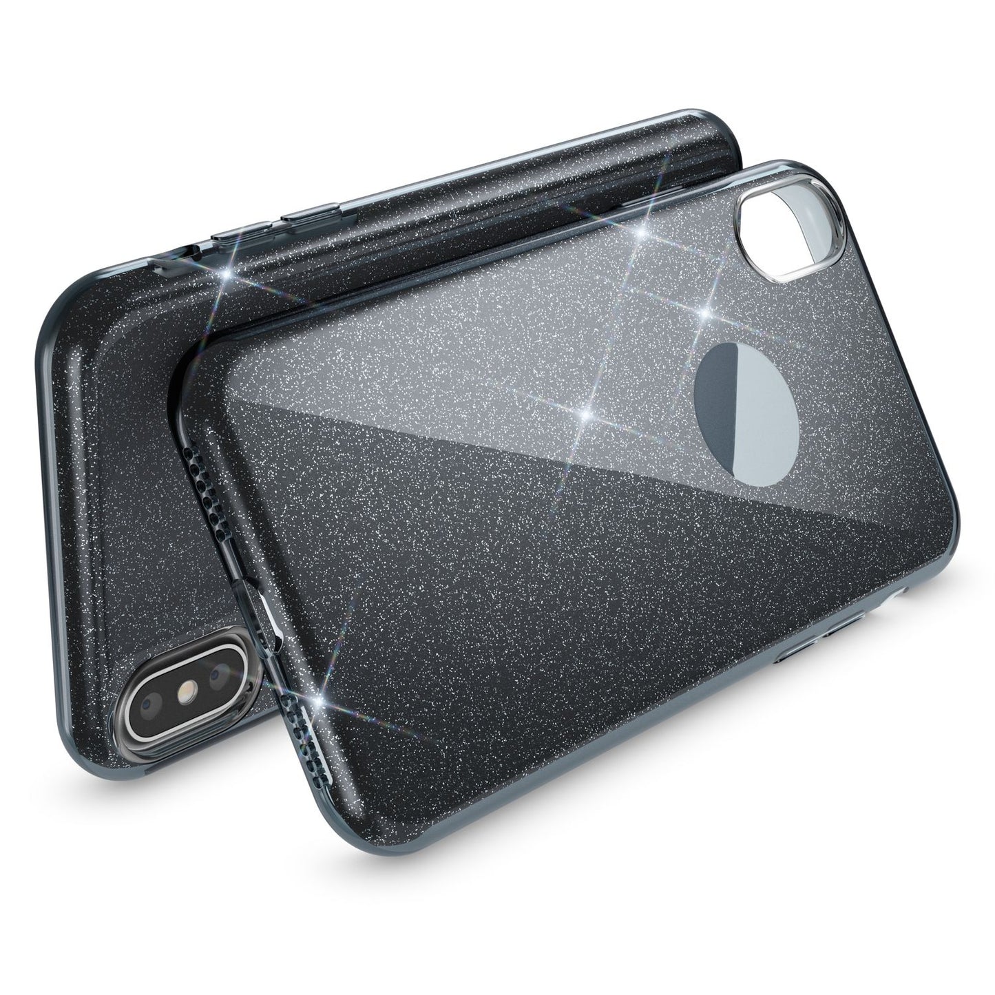 NALIA Glitzerhülle für iPhone XS Max – Funkelnder Glitzer-Look & Grip – SHINEPOP (Silikon Case) – Marke aus Berlin