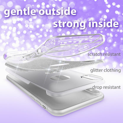 NALIA Glitzerhülle für iPhone XR – Funkelnder Glitzer-Look & Grip – SHINEPOP (Silikon Case) – Marke aus Berlin