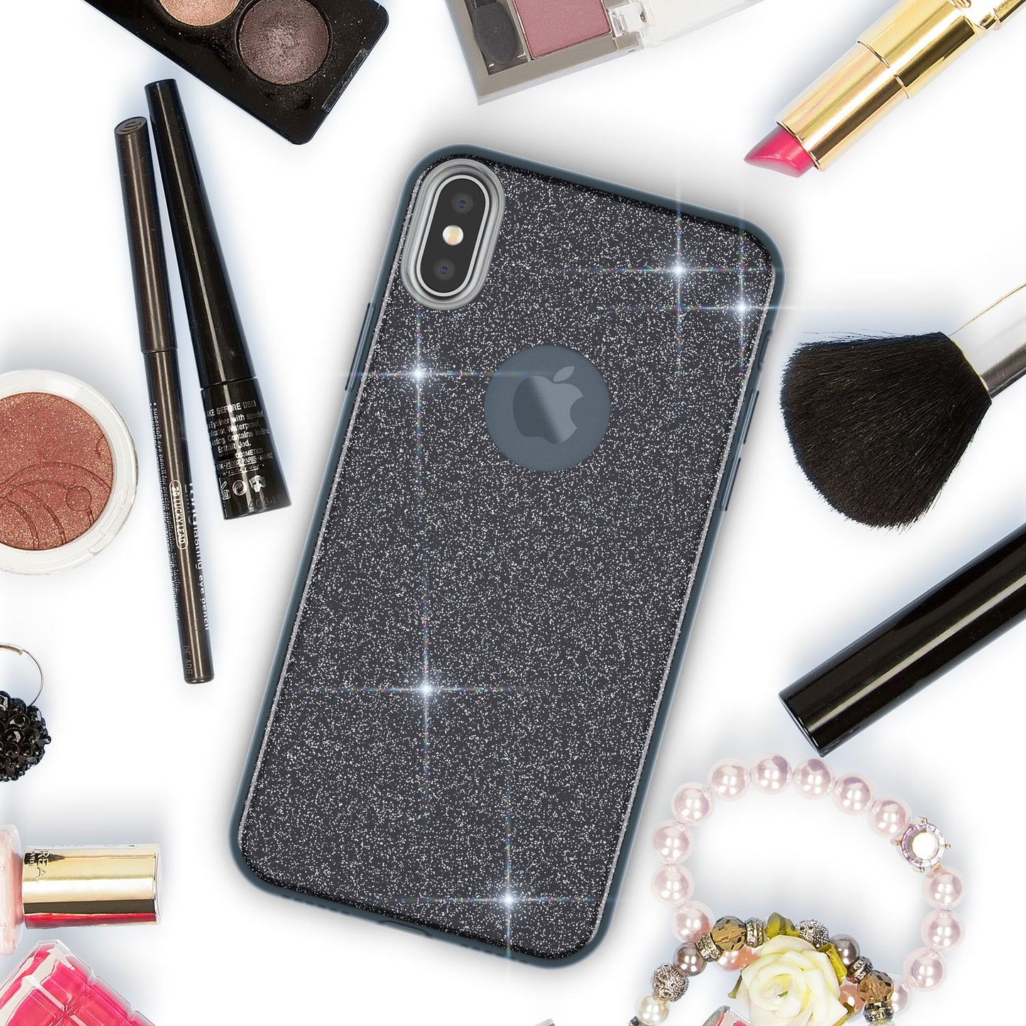 NALIA Glitzerhülle für iPhone XS Max – Funkelnder Glitzer-Look & Grip – SHINEPOP (Silikon Case) – Marke aus Berlin
