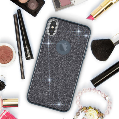 NALIA Glitzerhülle für iPhone X / XS – Funkelnder Glitzer-Look & Grip – SHINEPOP (Silikon Case) – Marke aus Berlin