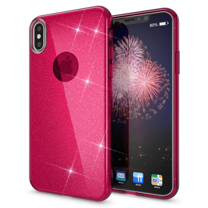 NALIA Glitzerhülle für iPhone XS Max – Funkelnder Glitzer-Look & Grip – SHINEPOP (Silikon Case) – Marke aus Berlin