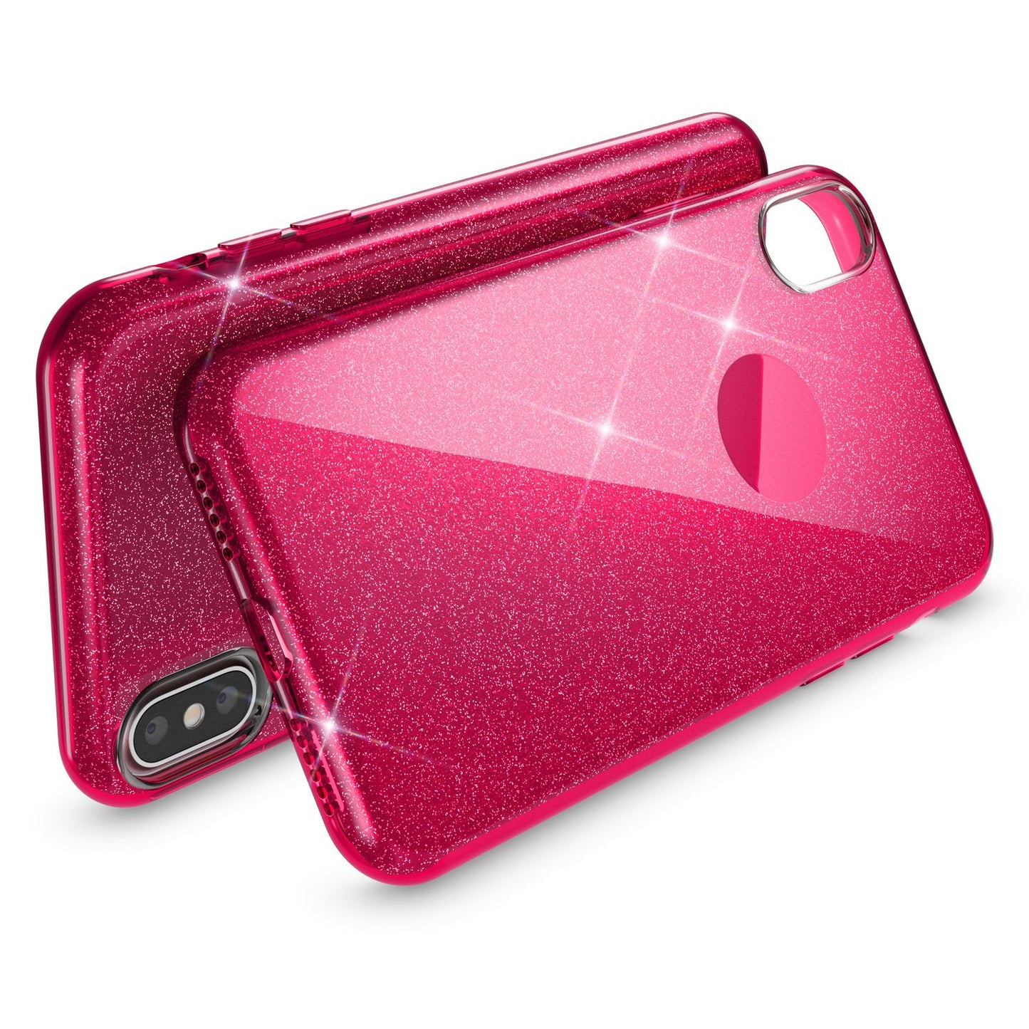 NALIA Glitzerhülle für iPhone X / XS – Funkelnder Glitzer-Look & Grip – SHINEPOP (Silikon Case) – Marke aus Berlin