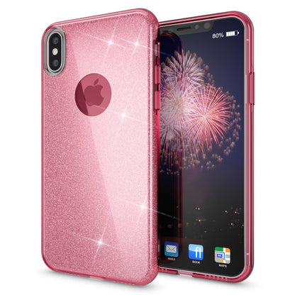 NALIA Glitzerhülle für iPhone XS Max – Funkelnder Glitzer-Look & Grip – SHINEPOP (Silikon Case) – Marke aus Berlin