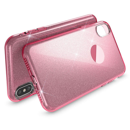 NALIA Glitzerhülle für iPhone X / XS – Funkelnder Glitzer-Look & Grip – SHINEPOP (Silikon Case) – Marke aus Berlin