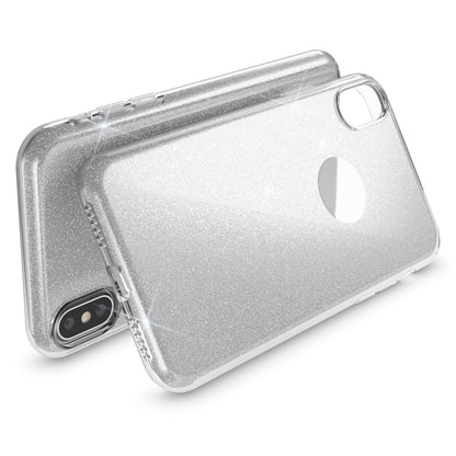 NALIA Glitzerhülle für iPhone X / XS – Funkelnder Glitzer-Look & Grip – SHINEPOP (Silikon Case) – Marke aus Berlin