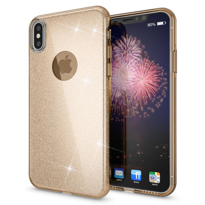 NALIA Glitzerhülle für iPhone XS Max – Funkelnder Glitzer-Look & Grip – SHINEPOP (Silikon Case) – Marke aus Berlin