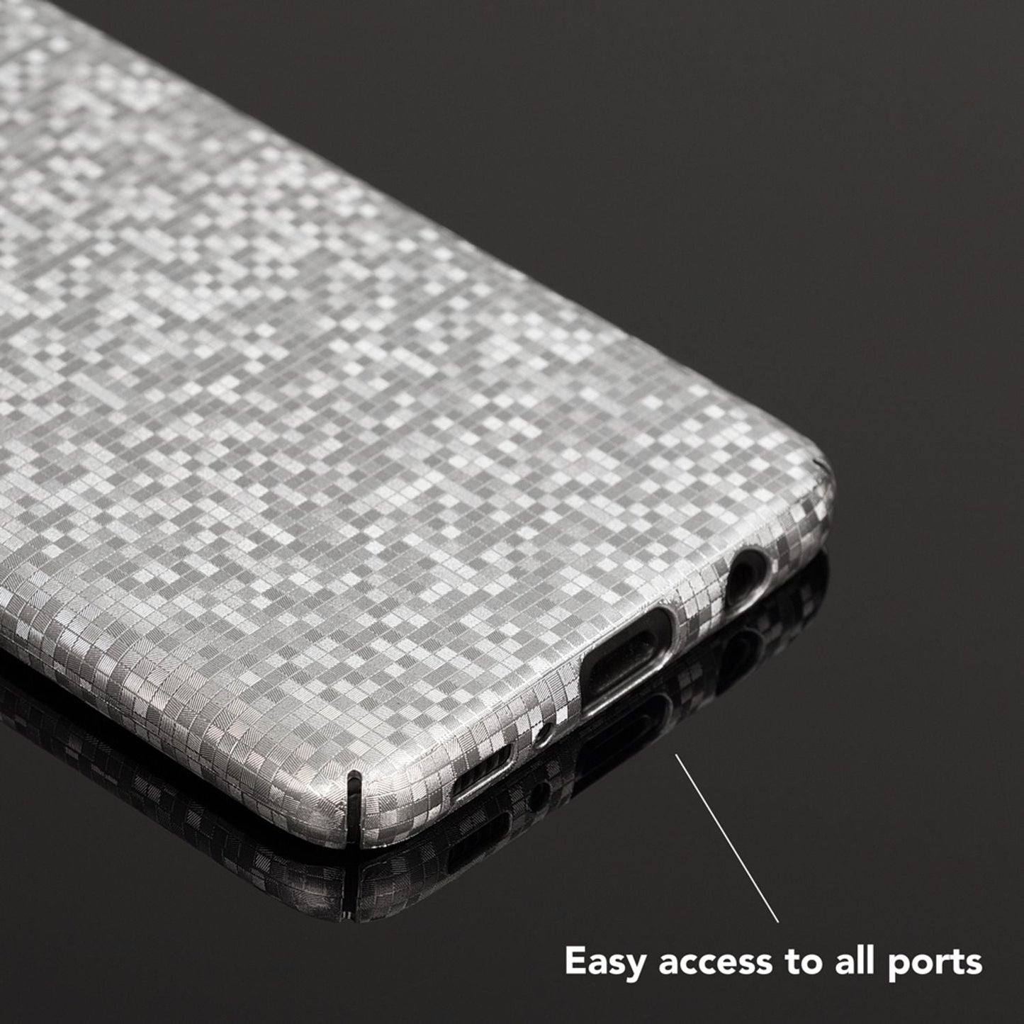 NALIA Handyhülle kompatibel mit Samsung Galaxy S8, Mosaik Ultra-Slim Hardcase Backcover Schutzhülle, Handy-Tasche Hülle Cover Case im Metall-Look Dünnes Bumper Karo Etui Skin