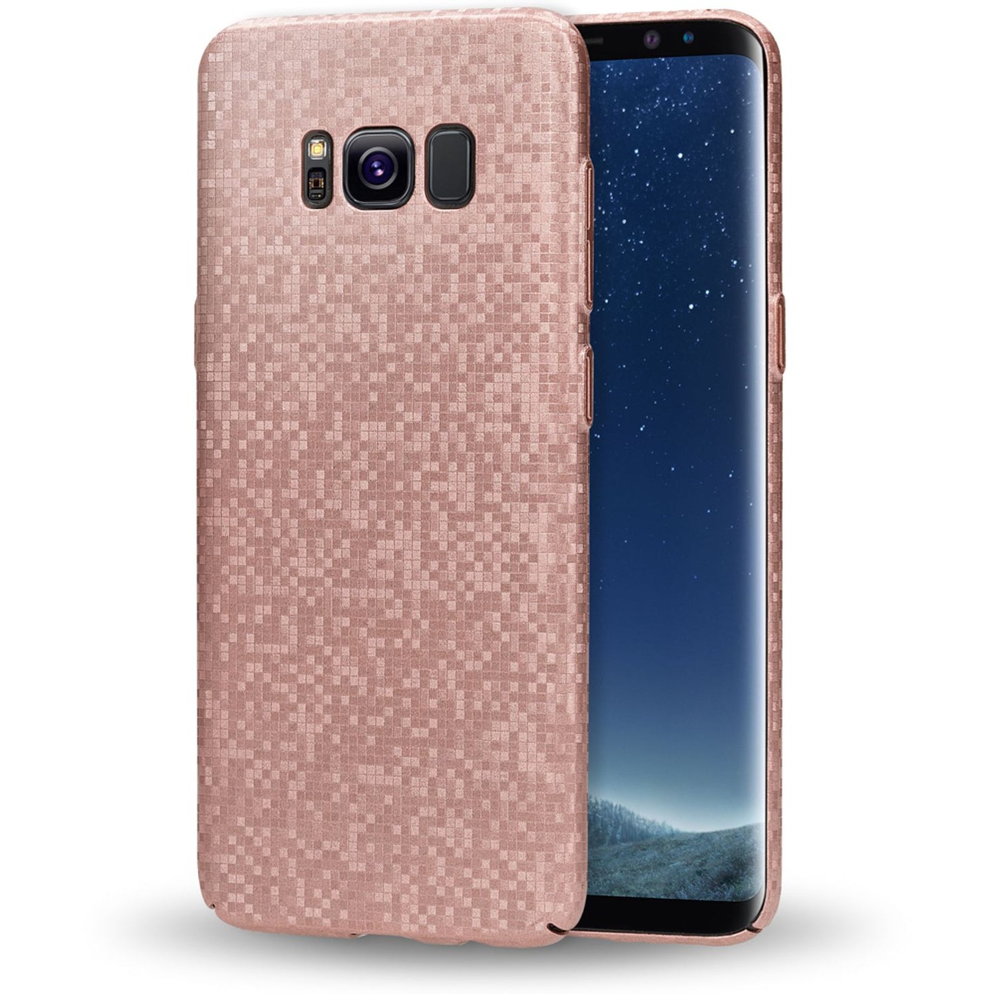 NALIA Handyhülle kompatibel mit Samsung Galaxy S8, Mosaik Ultra-Slim Hardcase Backcover Schutzhülle, Handy-Tasche Hülle Cover Case im Metall-Look Dünnes Bumper Karo Etui Skin