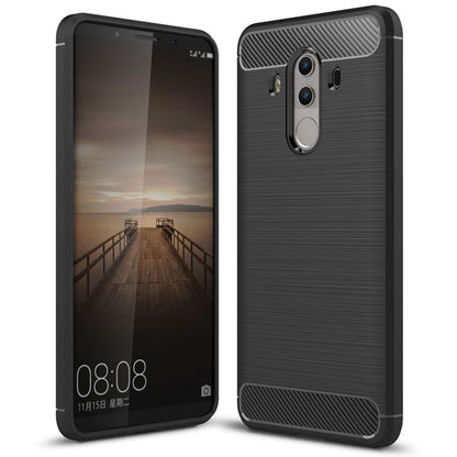 NALIA Silikonhülle für Huawei Mate 10 Pro – Rutschfest & Matt – VORTEX (Gebürstete Optik & Carbon Design) – Marke aus Berlin
