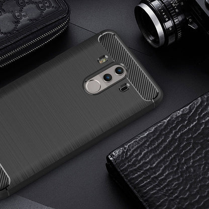 NALIA Silikonhülle für Huawei Mate 10 Pro – Rutschfest & Matt – VORTEX (Gebürstete Optik & Carbon Design) – Marke aus Berlin
