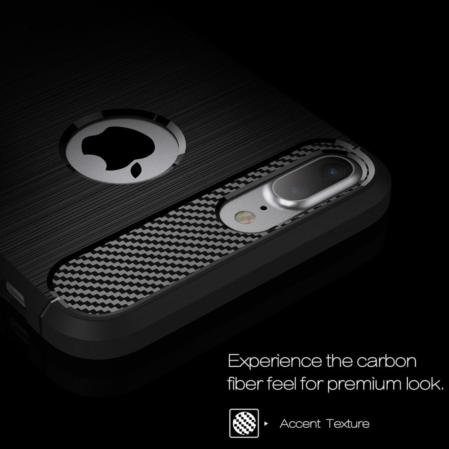NALIA Design Case für Apple iPhone 7 Plus / iPhone 8 Plus Hülle Karbon Optik