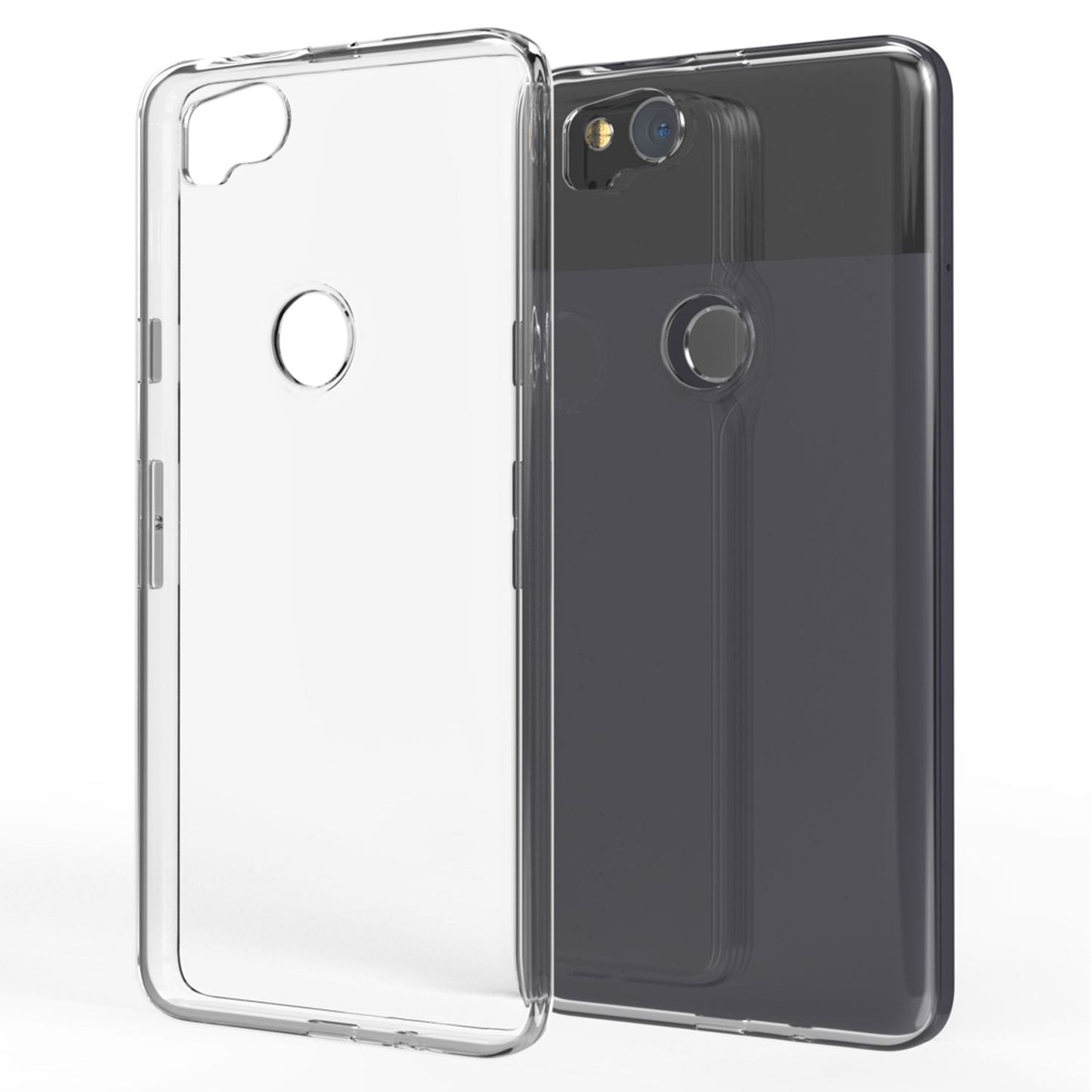 NALIA Transparente Silikonhülle für Google Pixel 2 – Anti-Gelb & Rutschfest – GLAZE (Handyhülle Kristallklar, Schlank & Stoßfest) – Marke aus Berlin