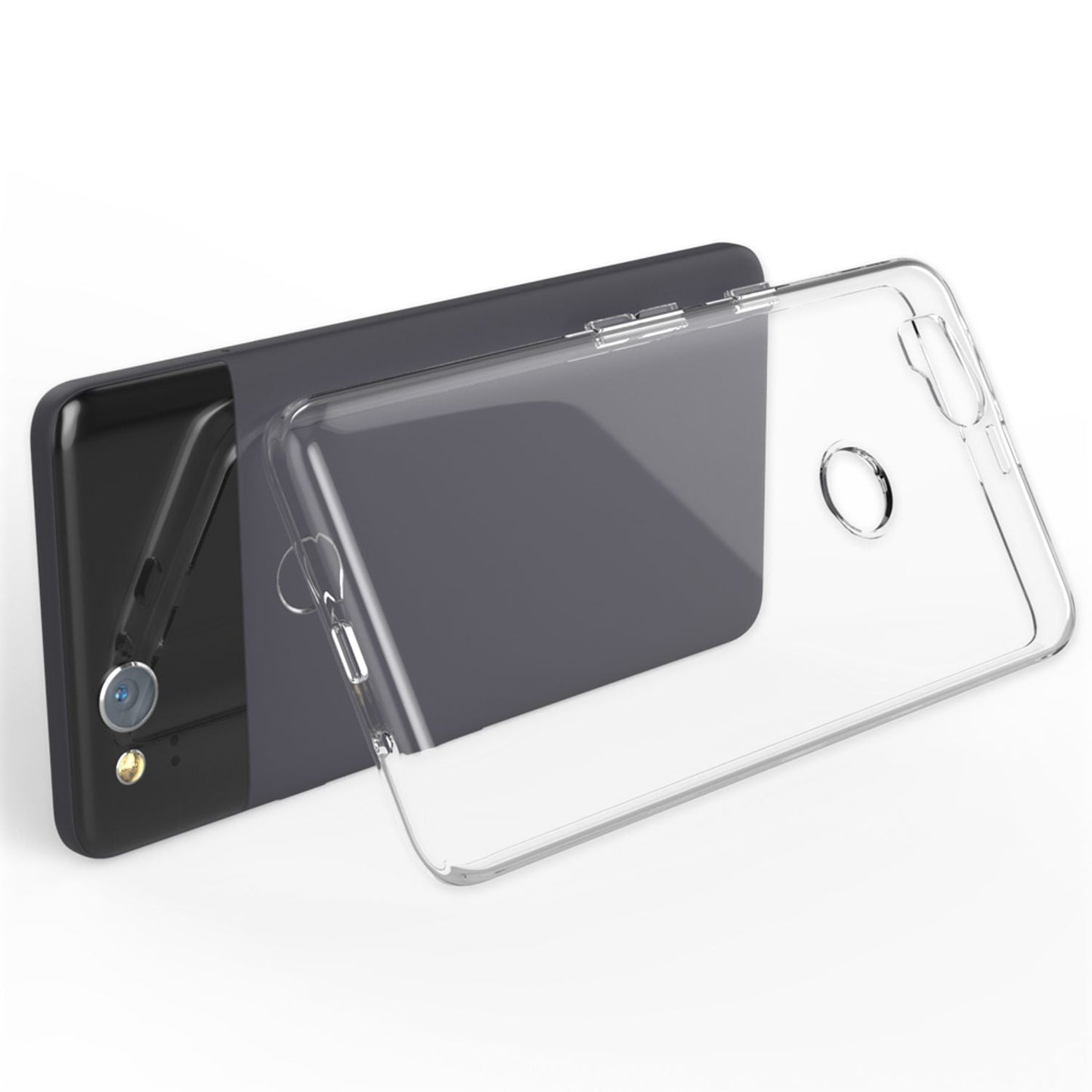 NALIA Transparente Silikonhülle für Google Pixel 2 – Anti-Gelb & Rutschfest – GLAZE (Handyhülle Kristallklar, Schlank & Stoßfest) – Marke aus Berlin