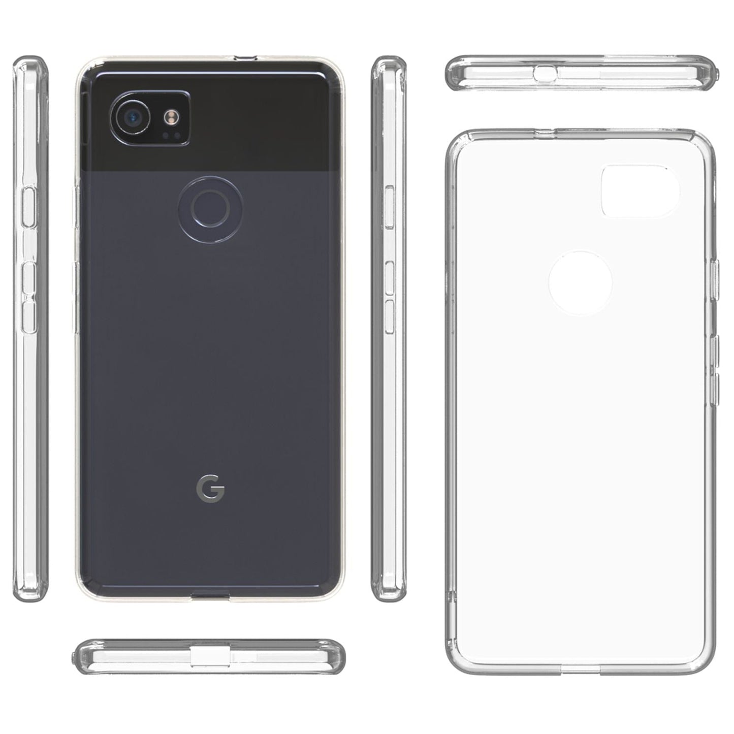 NALIA Transparente Silikonhülle für Google Pixel 2 XL – Anti-Gelb & Rutschfest – GLAZE (Handyhülle Kristallklar, Schlank & Stoßfest) – Marke aus Berlin