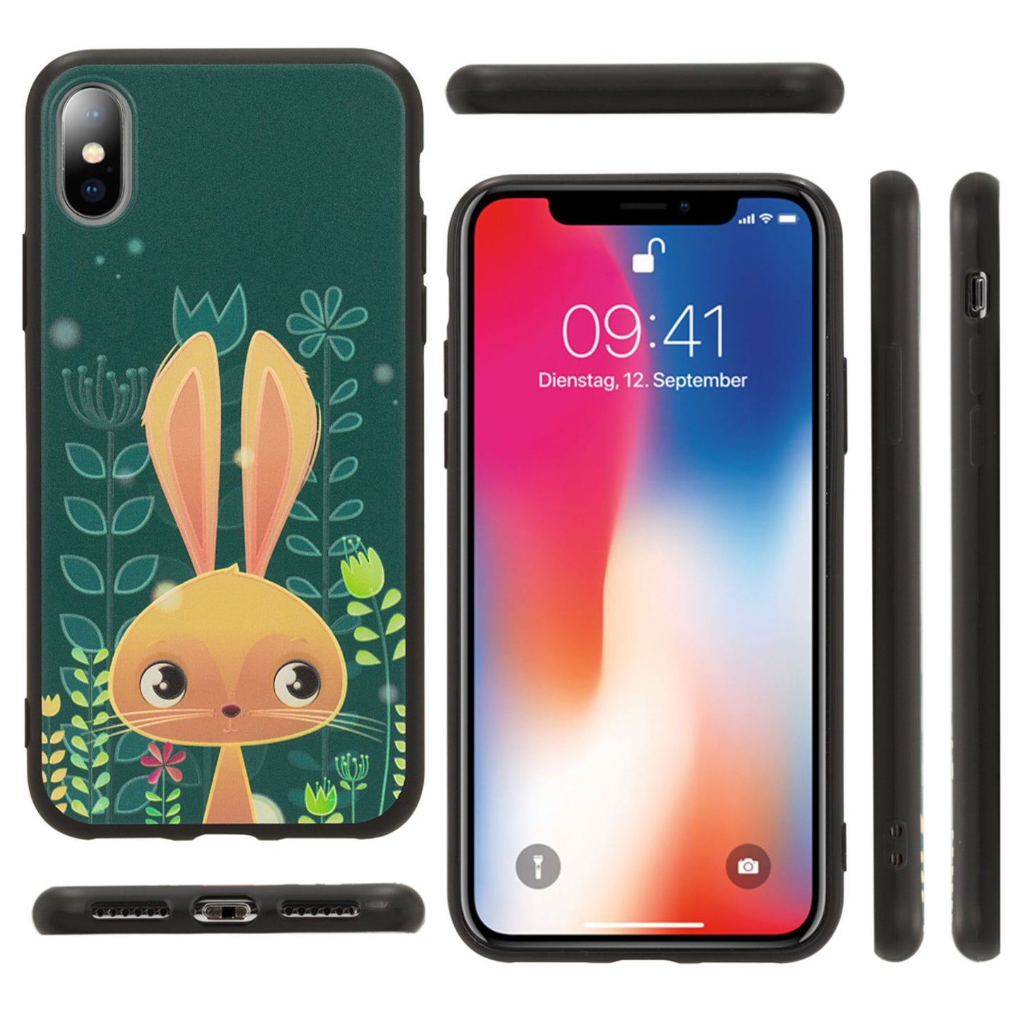 NALIA Handyhülle kompatibel mit iPhone X XS, Ultra-Slim TPU Hülle Silikon Motiv Case Cover Gummi Schutzhülle Dünn, Etui Handy-Tasche Backcover Phone Skin Bumper