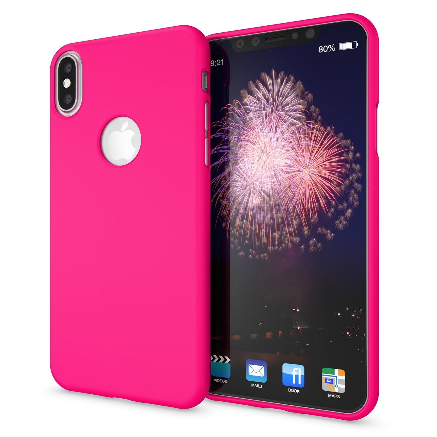 NALIA Neon Silikonhülle für iPhone X / XS – Soft-Touch & Signal-Neon – NEONSHOCK (Matte Schutzhülle) – Marke aus Berlin