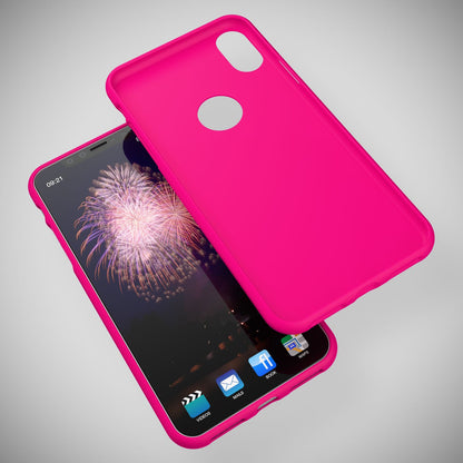 NALIA Neon Silikonhülle für iPhone X / XS – Soft-Touch & Signal-Neon – NEONSHOCK (Matte Schutzhülle) – Marke aus Berlin