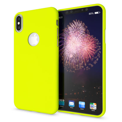NALIA Neon Silikonhülle für iPhone X / XS – Soft-Touch & Signal-Neon – NEONSHOCK (Matte Schutzhülle) – Marke aus Berlin
