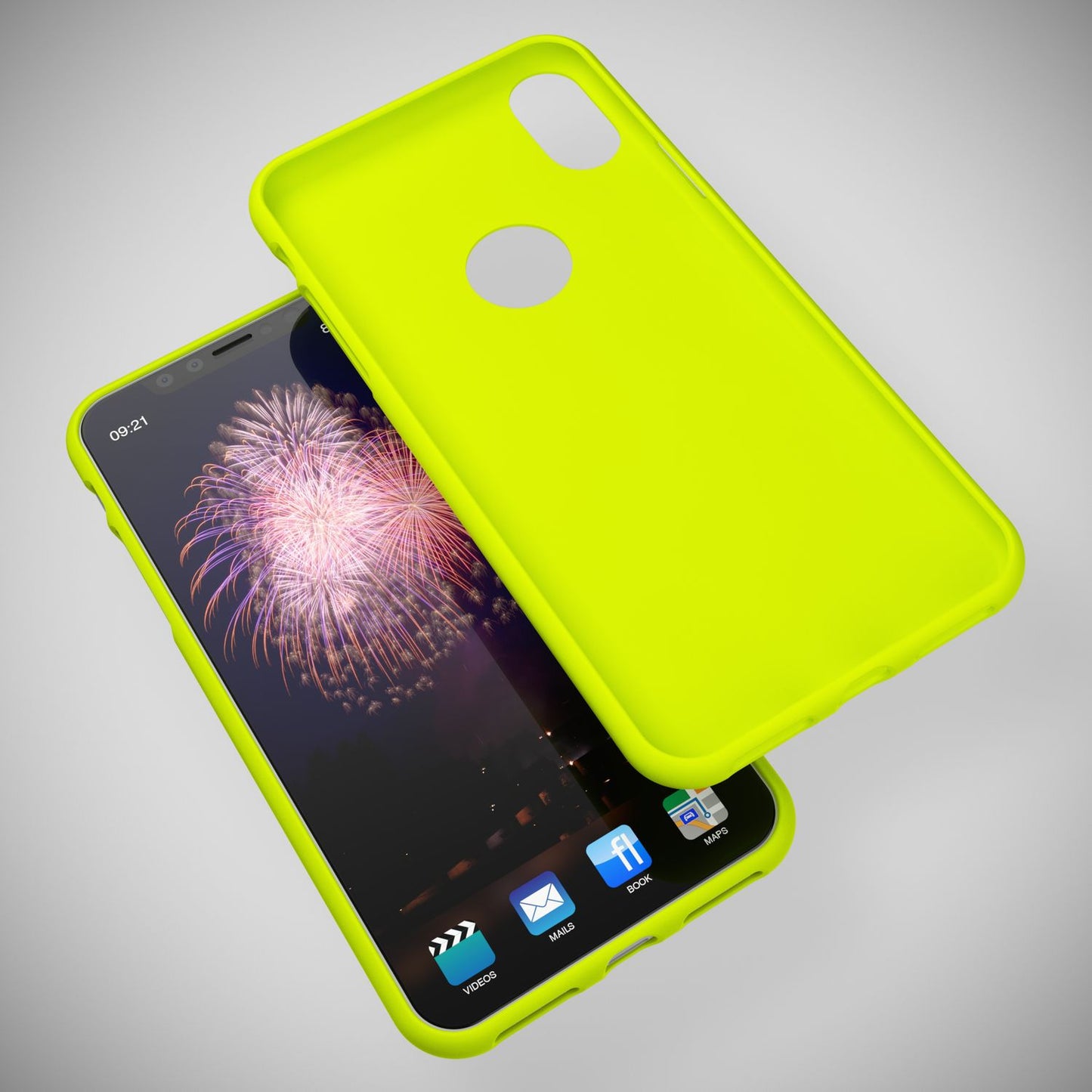 NALIA Neon Silikonhülle für iPhone X / XS – Soft-Touch & Signal-Neon – NEONSHOCK (Matte Schutzhülle) – Marke aus Berlin
