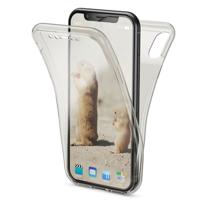 NALIA 360 Grad Handyhülle kompatibel mit iPhone XS Max, Full Cover Rundum Doppel-Schutz, Dünnes Ganzkörper Case Silikon Etui Handytasche, Displayschutz & Rückseite Hülle