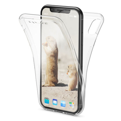 NALIA 360 Grad Handyhülle kompatibel mit Apple iPhone X XS, Full-Cover vorne hinten Hülle Doppel-Schutz, Dünn Ganzkörper Case Silikon Etui Handytasche Displayschutz Rückseite