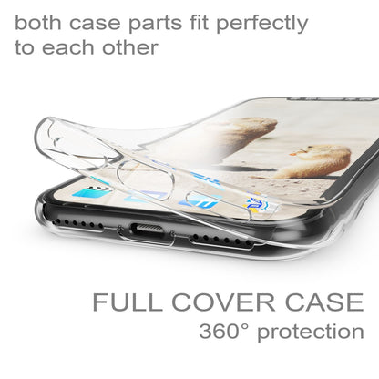 NALIA 360 Grad Handyhülle kompatibel mit Apple iPhone X XS, Full-Cover vorne hinten Hülle Doppel-Schutz, Dünn Ganzkörper Case Silikon Etui Handytasche Displayschutz Rückseite