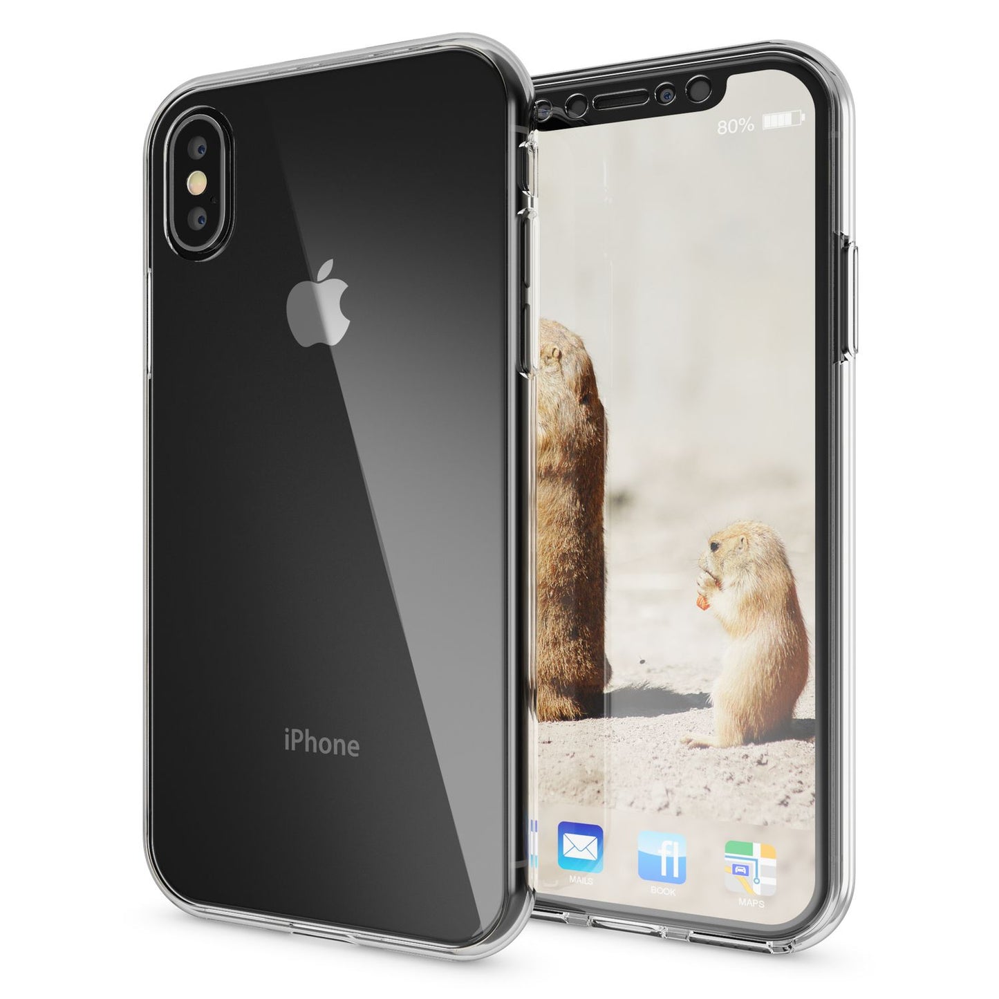 NALIA 360 Grad Handyhülle kompatibel mit Apple iPhone X XS, Full-Cover vorne hinten Hülle Doppel-Schutz, Dünn Ganzkörper Case Silikon Etui Handytasche Displayschutz Rückseite