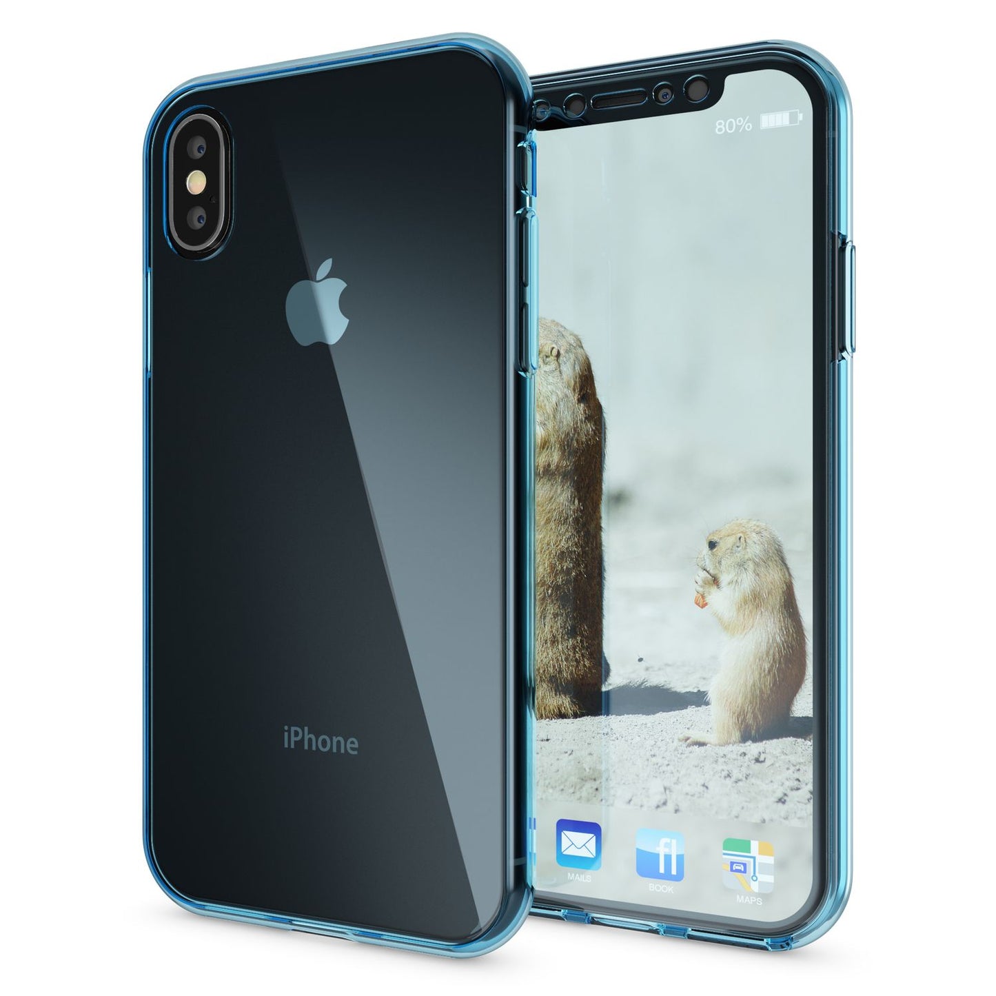 NALIA 360 Grad Handyhülle kompatibel mit iPhone XS Max, Full Cover Rundum Doppel-Schutz, Dünnes Ganzkörper Case Silikon Etui Handytasche, Displayschutz & Rückseite Hülle