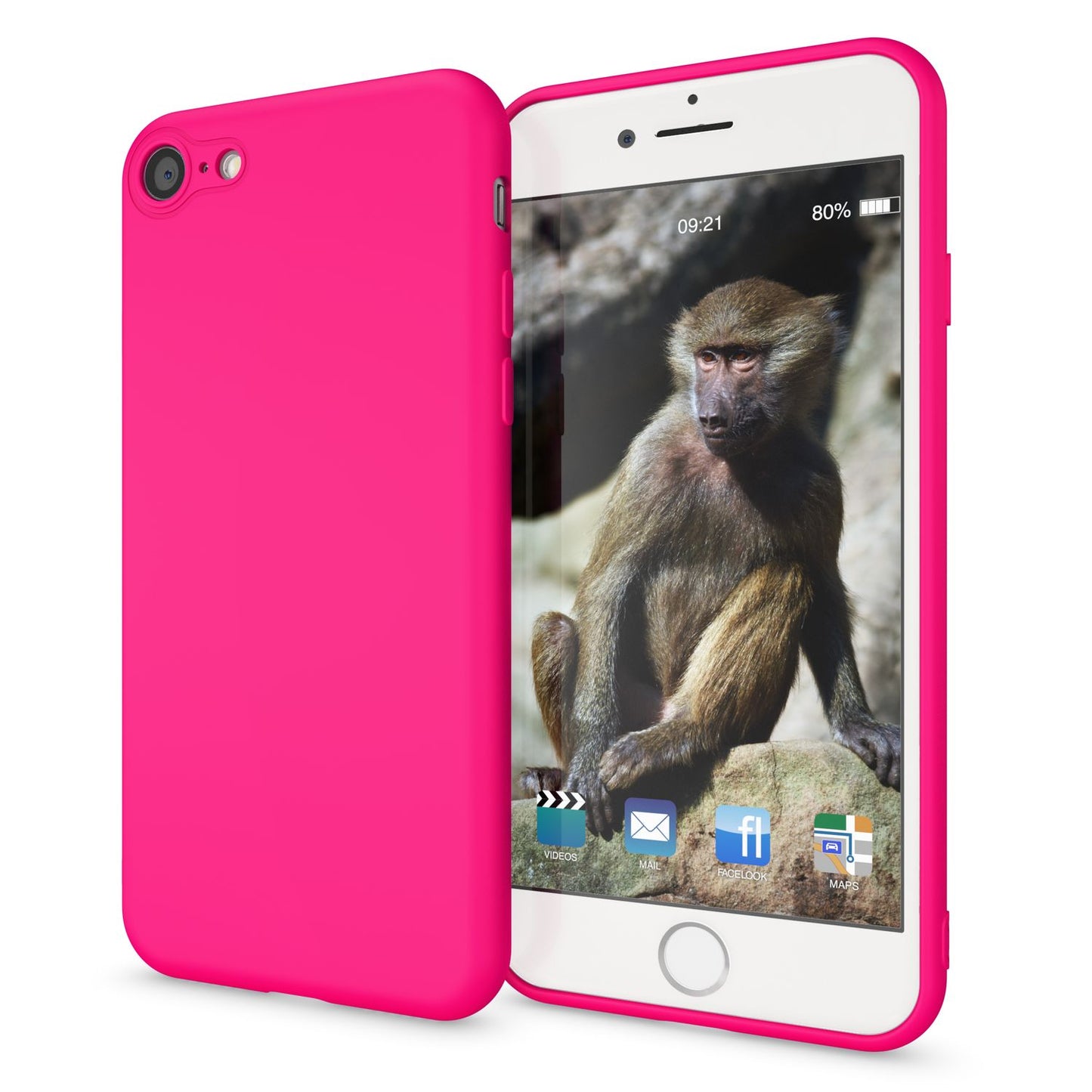 NALIA Neon Hülle kompatibel mit iPhone SE 2022 / SE 2020 / 8 / 7, Ultra-Slim Silikon Handyhülle Soft Case Phone Cover Stoßfest Dünn, Weiche Gummi Schutzhülle Handy-Tasche Bumper Etui