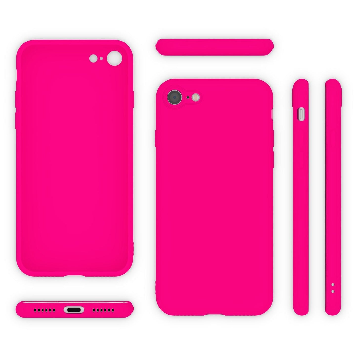 NALIA Neon Hülle kompatibel mit iPhone SE 2022 / SE 2020 / 8 / 7, Ultra-Slim Silikon Handyhülle Soft Case Phone Cover Stoßfest Dünn, Weiche Gummi Schutzhülle Handy-Tasche Bumper Etui