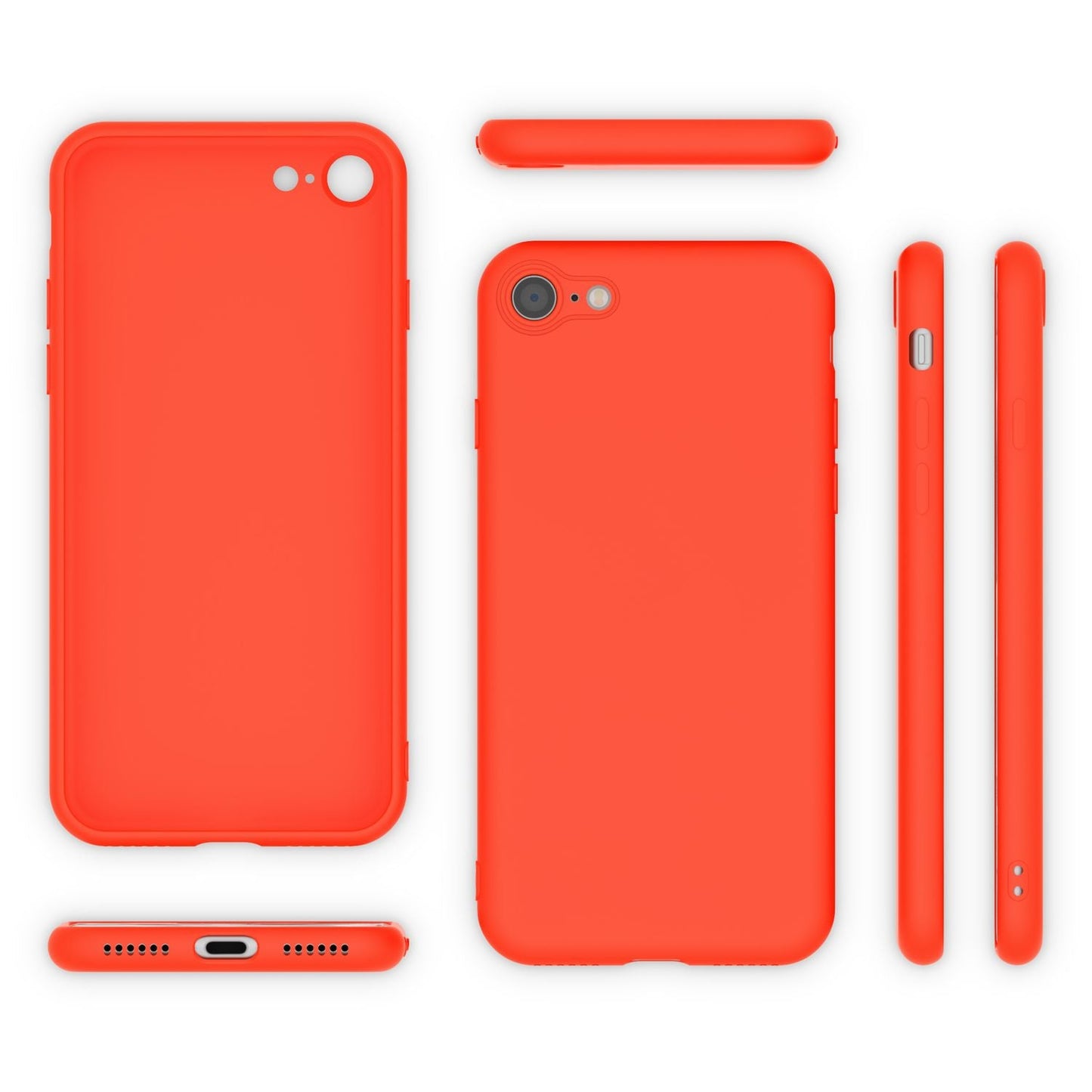 NALIA Neon Hülle kompatibel mit iPhone SE 2022 / SE 2020 / 8 / 7, Ultra-Slim Silikon Handyhülle Soft Case Phone Cover Stoßfest Dünn, Weiche Gummi Schutzhülle Handy-Tasche Bumper Etui