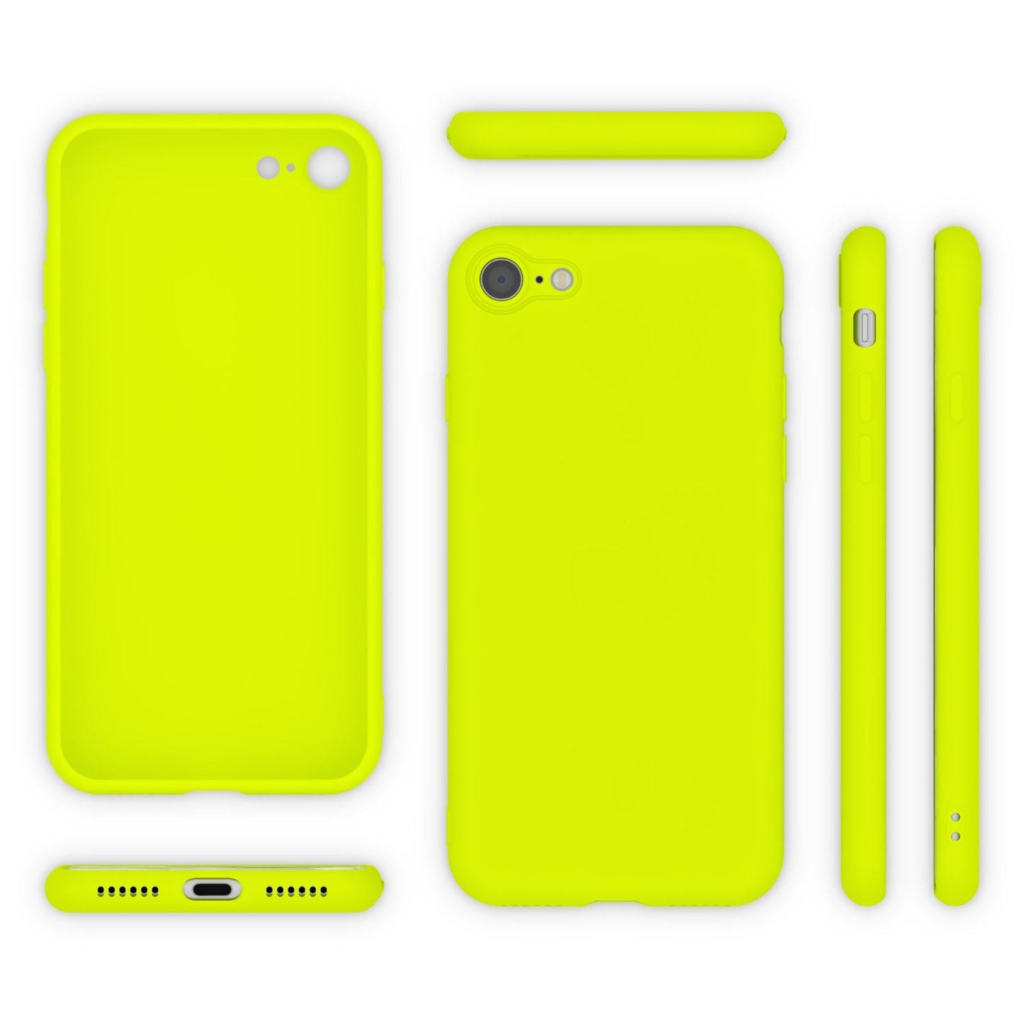 NALIA Neon Hülle kompatibel mit iPhone SE 2022 / SE 2020 / 8 / 7, Ultra-Slim Silikon Handyhülle Soft Case Phone Cover Stoßfest Dünn, Weiche Gummi Schutzhülle Handy-Tasche Bumper Etui
