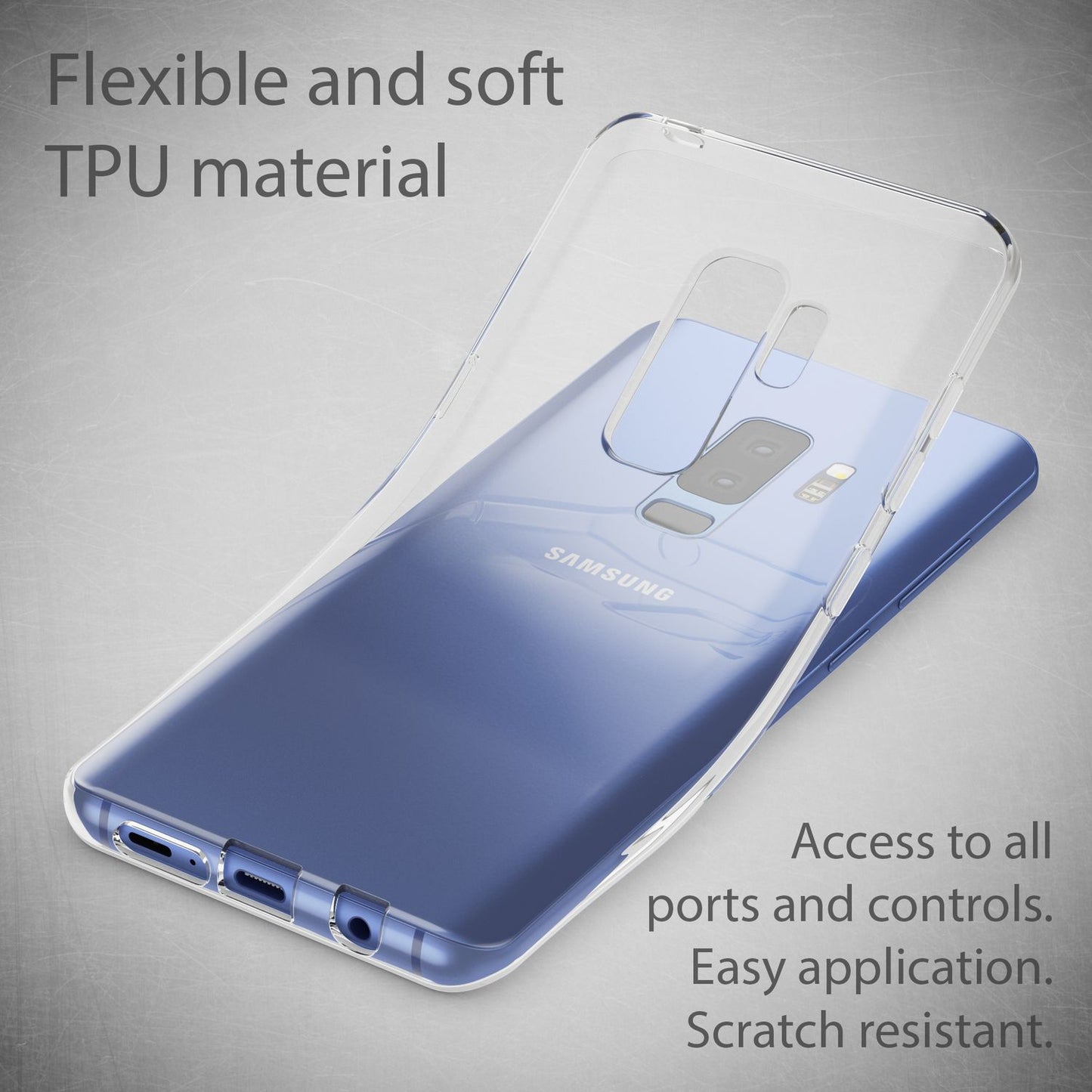 NALIA Transparente Silikonhülle für Samsung Galaxy S9 Plus – Anti-Gelb & Rutschfest – GLAZE (Handyhülle Kristallklar, Schlank & Stoßfest) – Marke aus Berlin