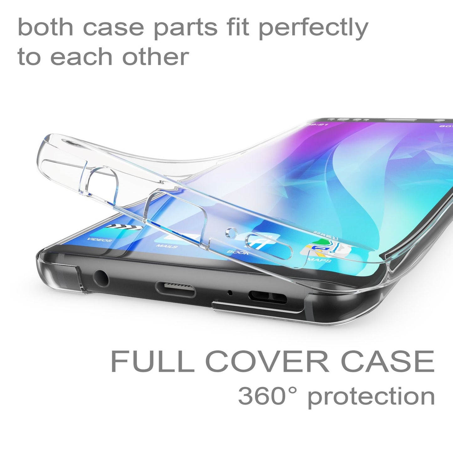NALIA 360 Grad Handyhülle kompatibel mit Samsung Galaxy S9 Plus, Full Cover vorne hinten Doppel-Schutz Dünnes Ganzkörper Case Silikon Etui, Transparenter Displayschutz & Rückseite