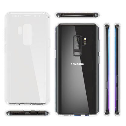 NALIA 360 Grad Handyhülle kompatibel mit Samsung Galaxy S9 Plus, Full Cover vorne hinten Doppel-Schutz Dünnes Ganzkörper Case Silikon Etui, Transparenter Displayschutz & Rückseite