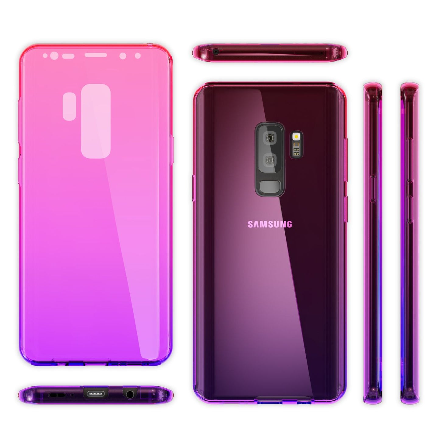NALIA 360 Grad Handyhülle kompatibel mit Samsung Galaxy S9 Plus, Full Cover vorne hinten Doppel-Schutz Dünnes Ganzkörper Case Silikon Etui, Transparenter Displayschutz & Rückseite