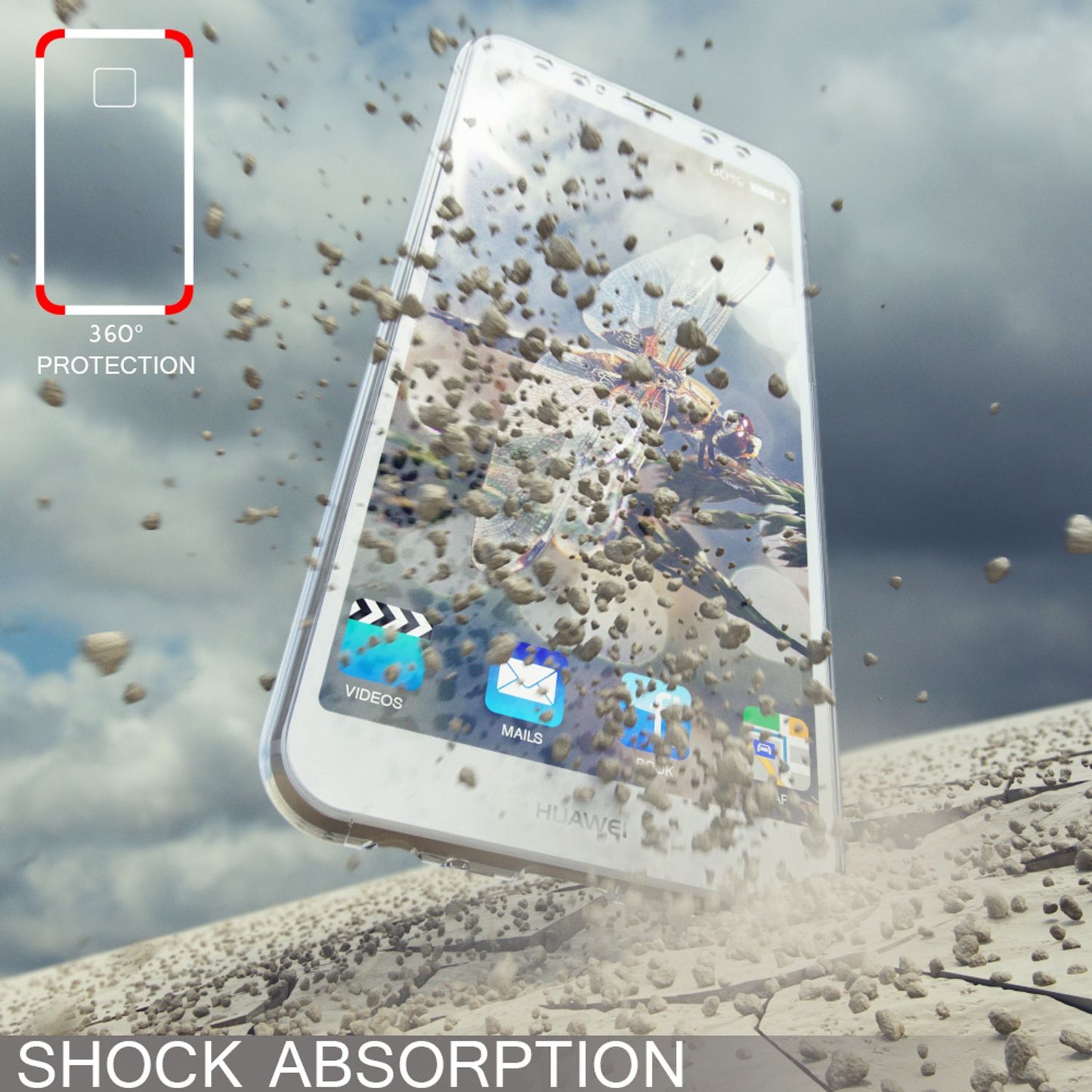 NALIA 360 Grad Handyhülle kompatibel mit Huawei Mate 10 Lite, Full Cover vorne hinten Doppel-Schutz, Dünn Ganzkörper Case Silikon Handytasche Transparenter Displayschutz Rückseite