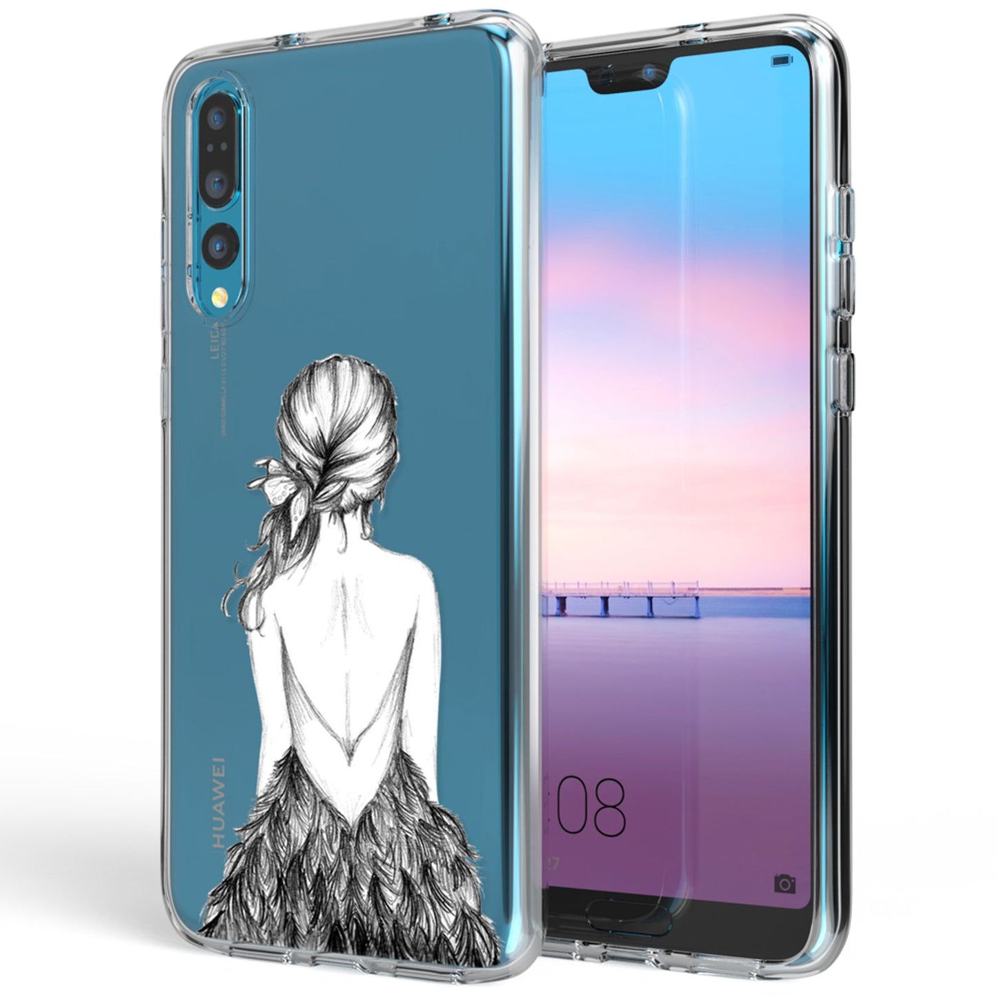 NALIA Handyhülle kompatibel mit Huawei P20 Pro, Slim Silikon Motiv Case Crystal Schutzhülle Dünn Durchsichtig, Etui Handy-Tasche Back-Cover Transparent Bumper
