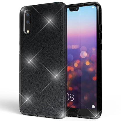 NALIA Glitzerhülle für Huawei P20 – Funkelnder Glitzer-Look & Grip – SHINEPOP (Silikon Case) – Marke aus Berlin