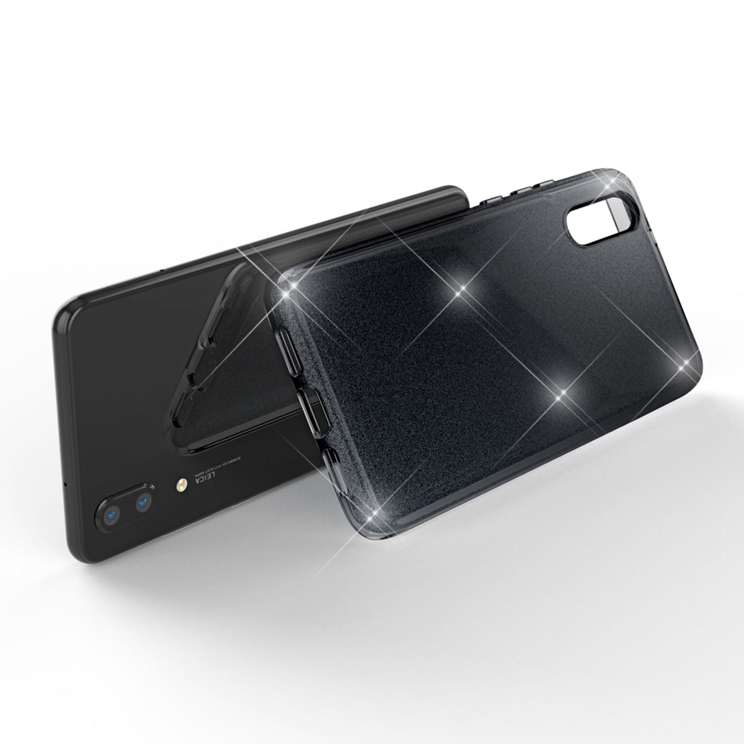 NALIA Glitzerhülle für Huawei P20 – Funkelnder Glitzer-Look & Grip – SHINEPOP (Silikon Case) – Marke aus Berlin