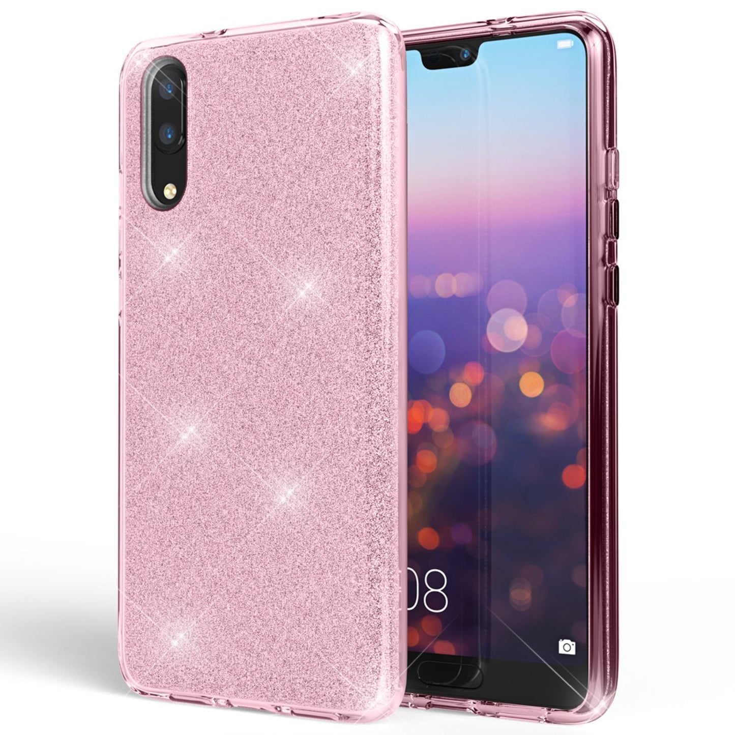 NALIA Glitzerhülle für Huawei P20 – Funkelnder Glitzer-Look & Grip – SHINEPOP (Silikon Case) – Marke aus Berlin