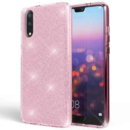 NALIA Glitzerhülle für Huawei P20 – Funkelnder Glitzer-Look & Grip – SHINEPOP (Silikon Case) – Marke aus Berlin
