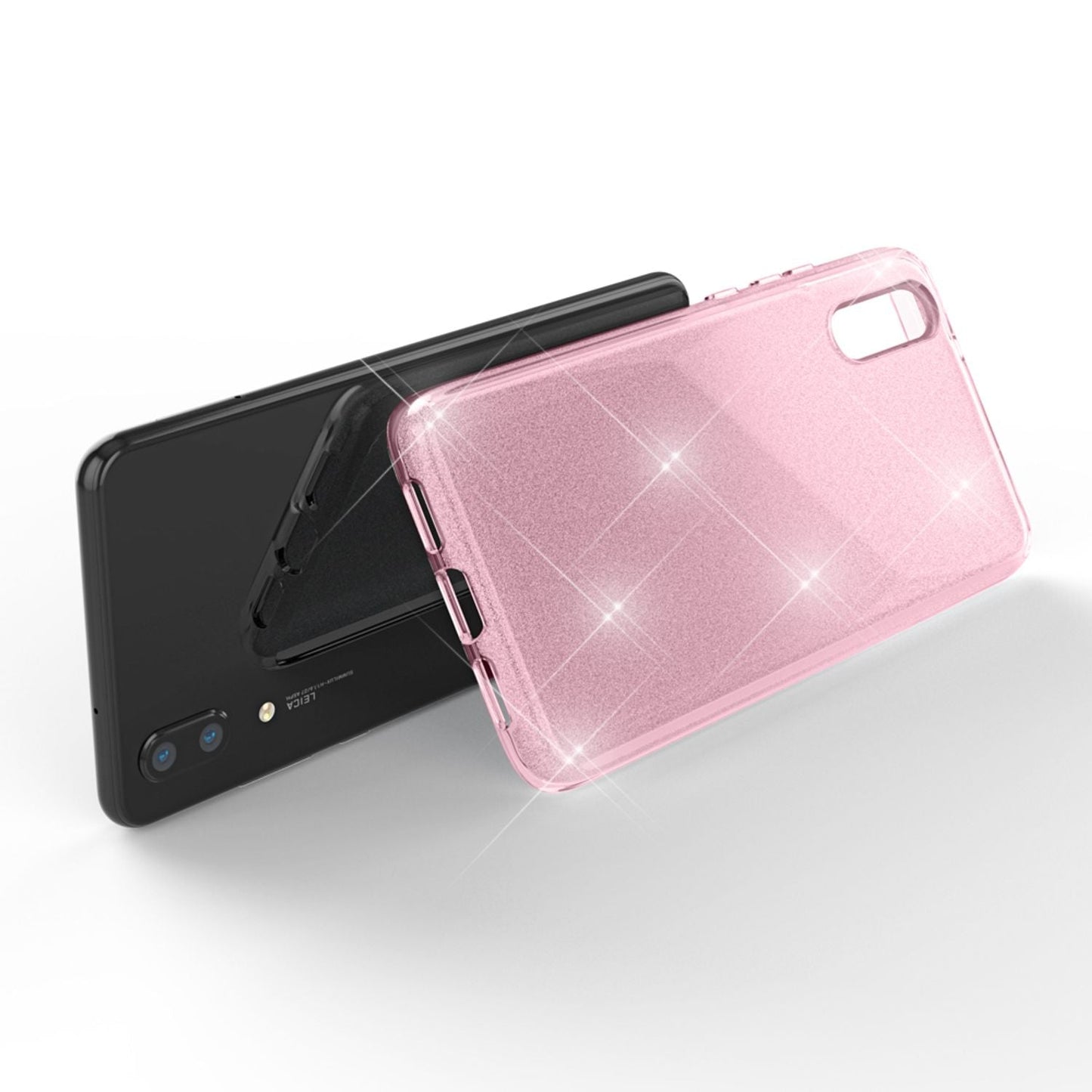 NALIA Glitzerhülle für Huawei P20 – Funkelnder Glitzer-Look & Grip – SHINEPOP (Silikon Case) – Marke aus Berlin