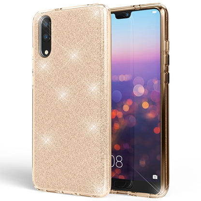 NALIA Glitzerhülle für Huawei P20 – Funkelnder Glitzer-Look & Grip – SHINEPOP (Silikon Case) – Marke aus Berlin