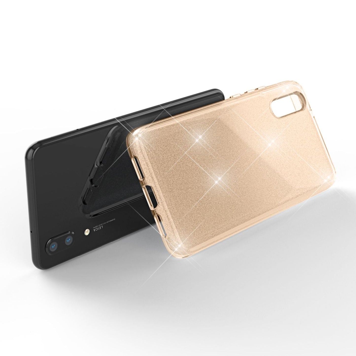 NALIA Glitzerhülle für Huawei P20 – Funkelnder Glitzer-Look & Grip – SHINEPOP (Silikon Case) – Marke aus Berlin