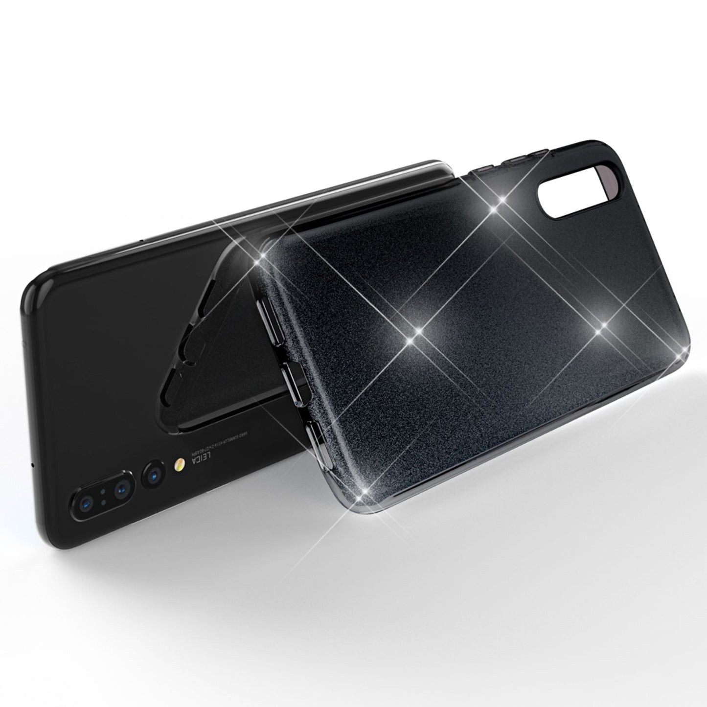 NALIA Glitzerhülle für Huawei P20 Pro – Funkelnder Glitzer-Look & Grip – SHINEPOP (Silikon Case) – Marke aus Berlin