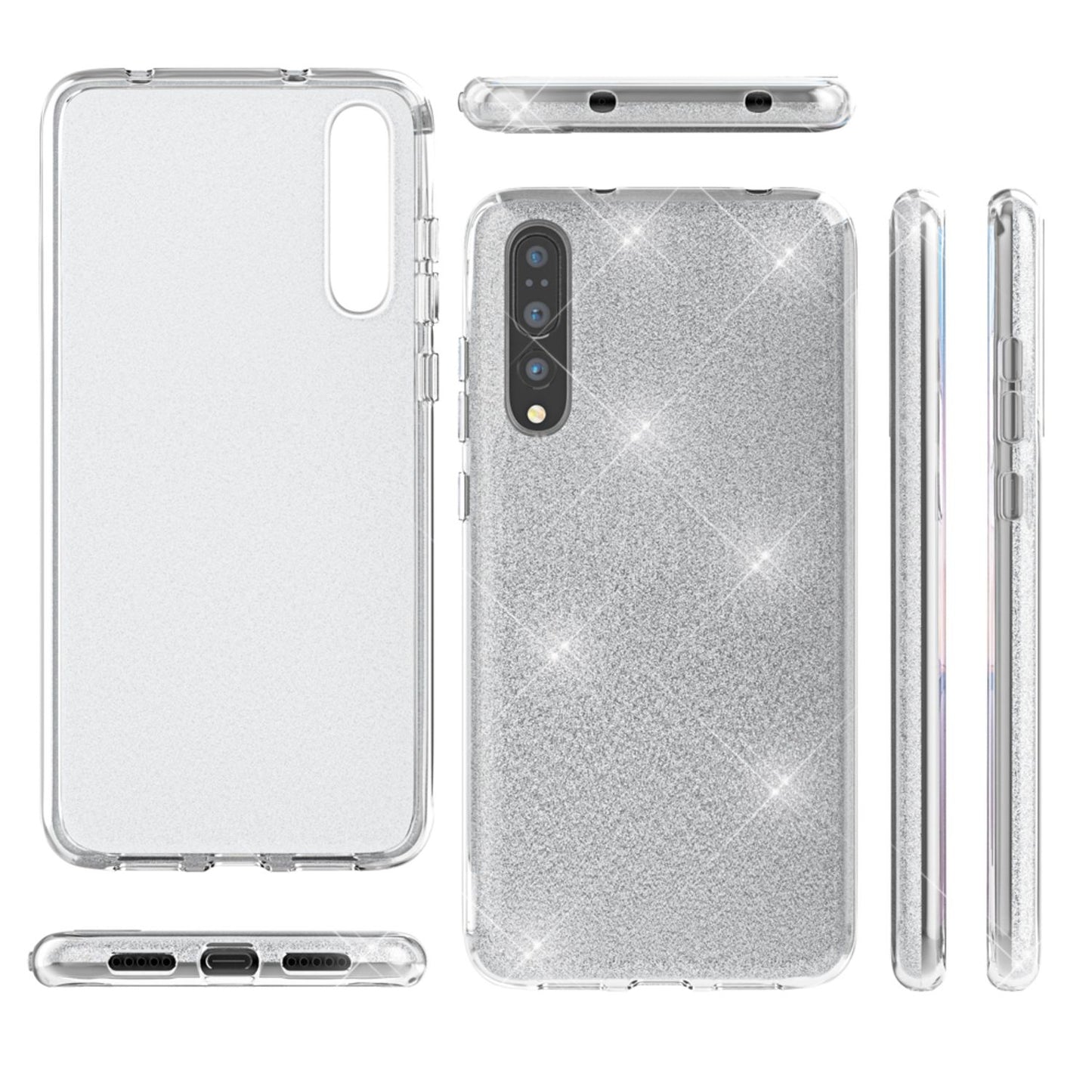NALIA Glitzerhülle für Huawei P20 Pro – Funkelnder Glitzer-Look & Grip – SHINEPOP (Silikon Case) – Marke aus Berlin
