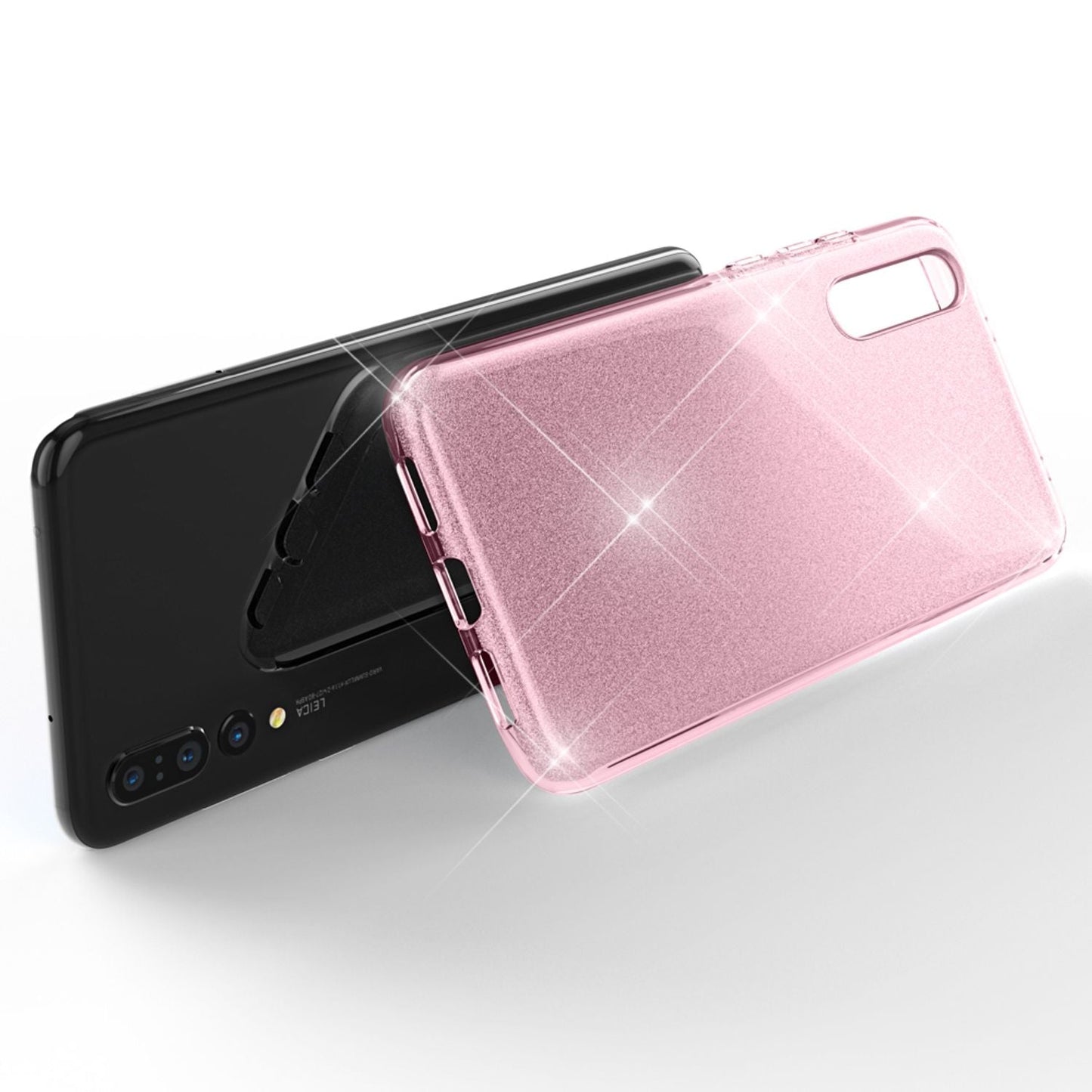 NALIA Glitzerhülle für Huawei P20 Pro – Funkelnder Glitzer-Look & Grip – SHINEPOP (Silikon Case) – Marke aus Berlin