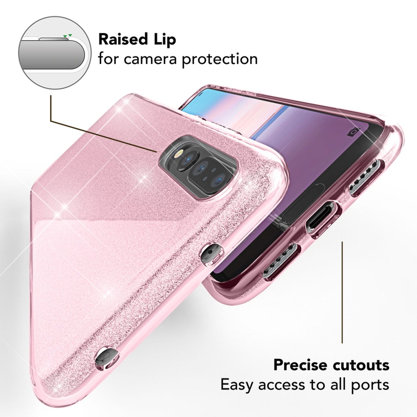 NALIA Glitzerhülle für Huawei P20 Pro – Funkelnder Glitzer-Look & Grip – SHINEPOP (Silikon Case) – Marke aus Berlin